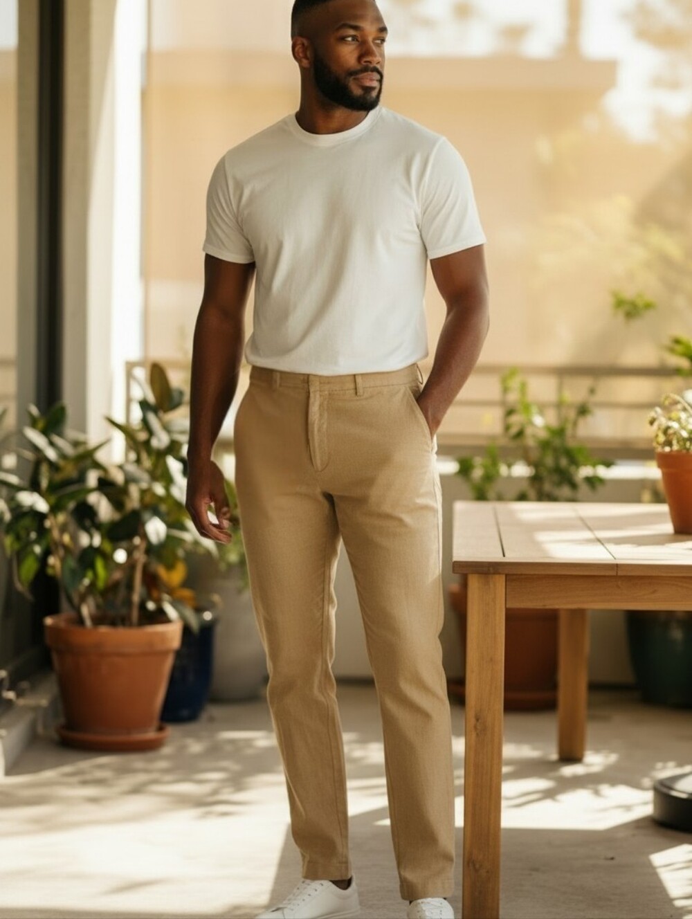 Penguin By Munsingwear Men's Tan Chino Pants - Classic Straight Fit by